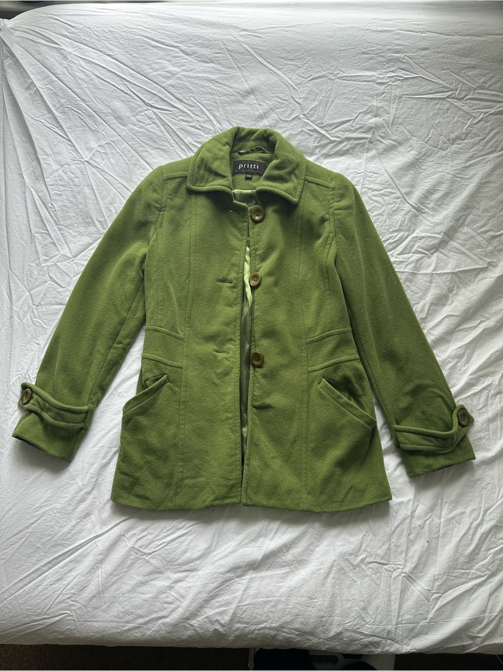 Vintage Y2K Olive Green Peacoat Fairycore
